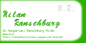 milan ranschburg business card